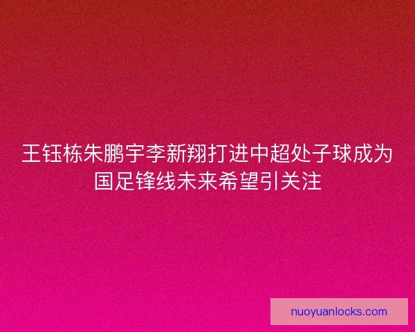王钰栋朱鹏宇李新翔打进中超处子球成为国足锋线未来希望引关注